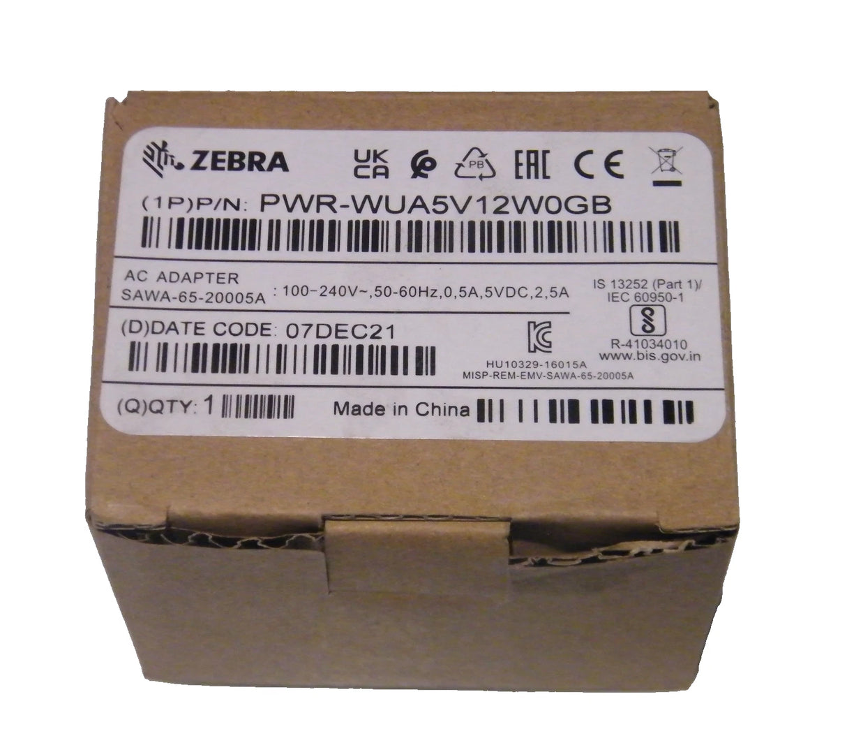 New Zebra PWR-WUA5V12W0GB Wall Charger - UK Power Supply
