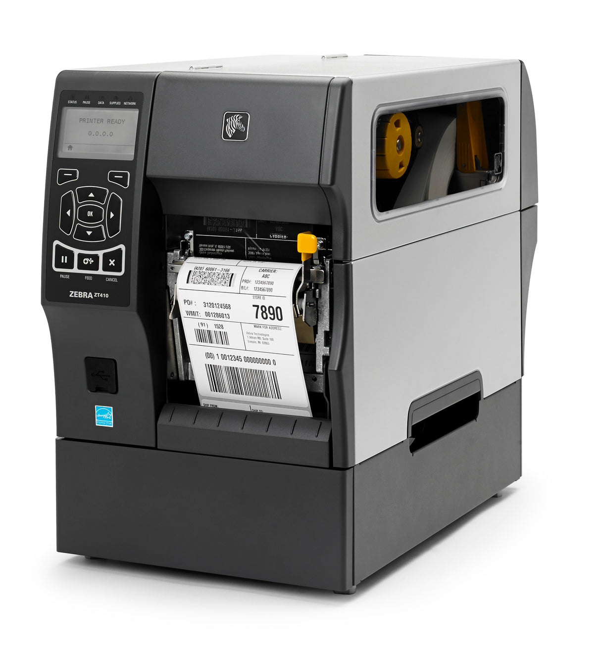 Zebra ZT410 300DPI D/T & T/T Industrial Label Printer - LAN/USB & Rewind / Dispenser
