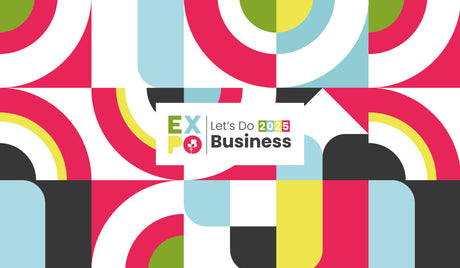 a multicoloured logo advertising the Staffordshire Chambers "Let's Do Business"event 