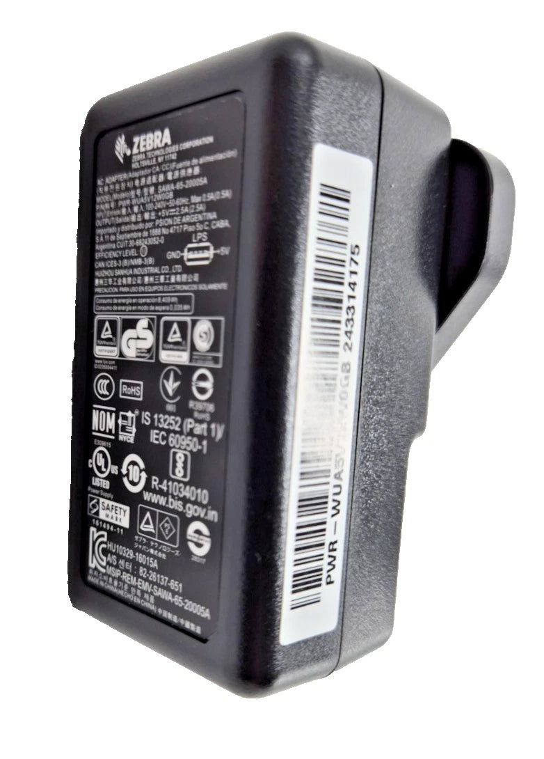 New Zebra PWR-WUA5V12W0GB Wall Charger - UK Power Supply