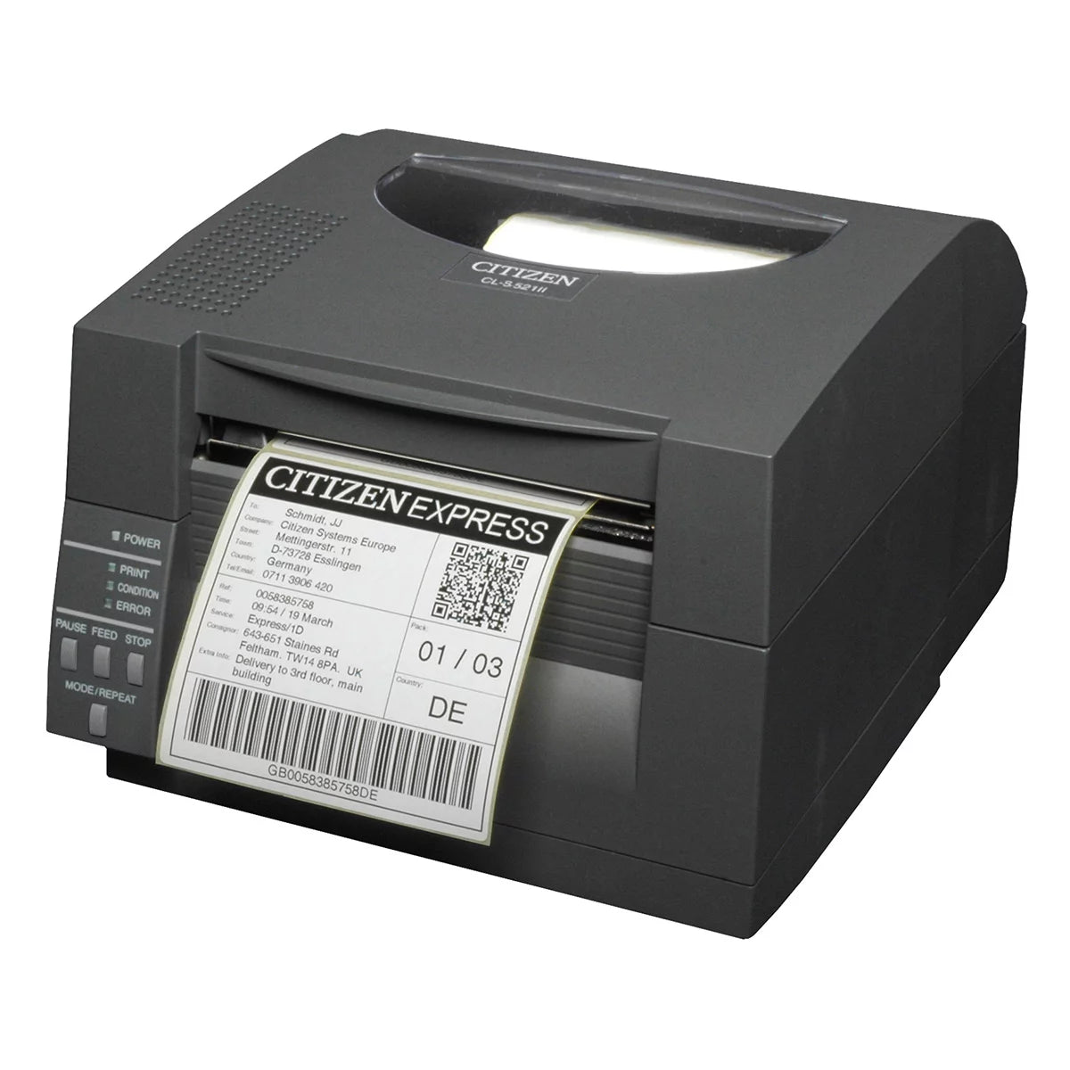 Citizen CL-S521 II 203dpi 4" Direct Thermal Label Printer - Grey - USB / Serial