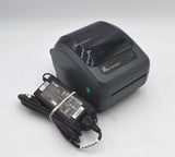 Side profile Zebra GK420d compact thermal label printer 203dpi desktop barcode printing solution