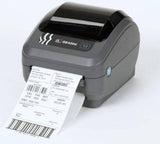 Zebra GK420d thermal label printer printing barcode label 203dpi desktop direct thermal printer with label output